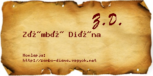 Zámbó Diána névjegykártya
